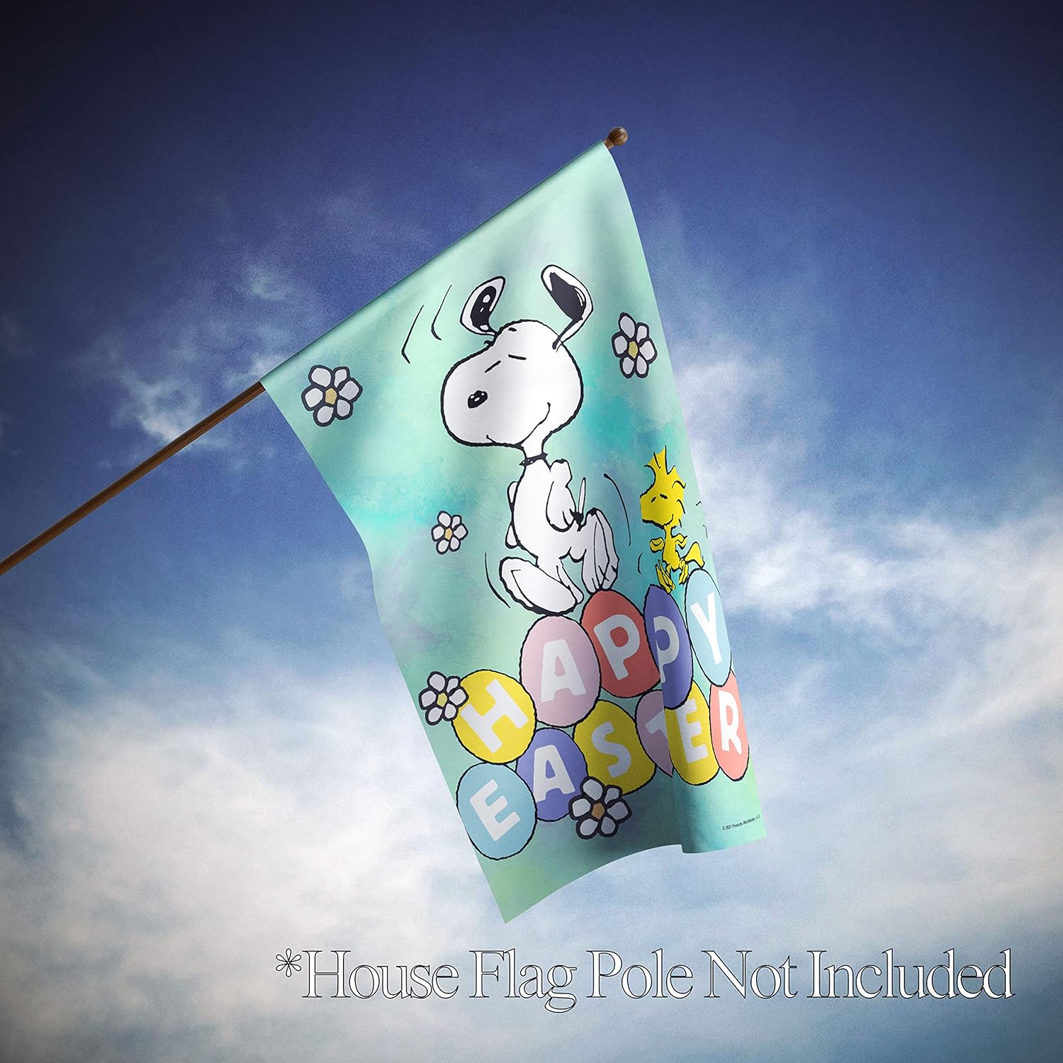 Flagology, PEANUTS Happy Easter Eggs House Flag, 28" x 40", Officially Licensed PEANUTS, Easter