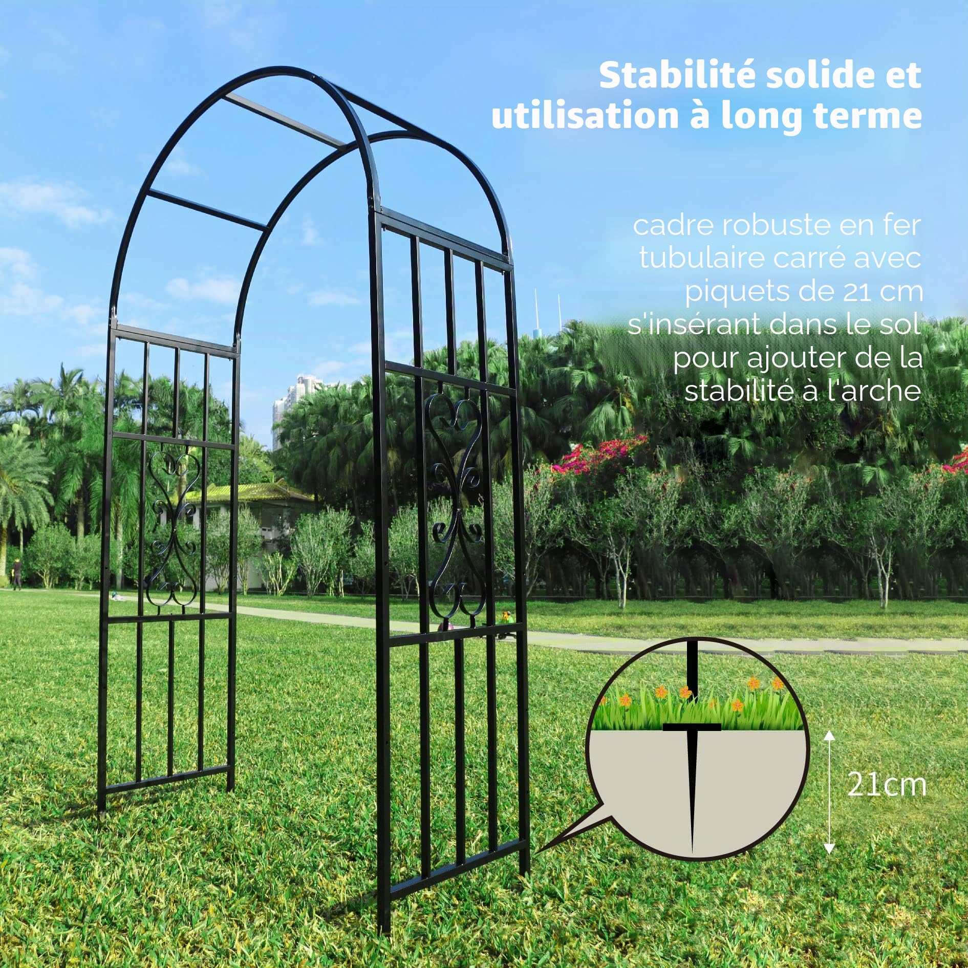 Arche de Jardin Tonnelle incurvée en métal Durable pour Plantes grimpantes, Arches de Mariage, cérémonies