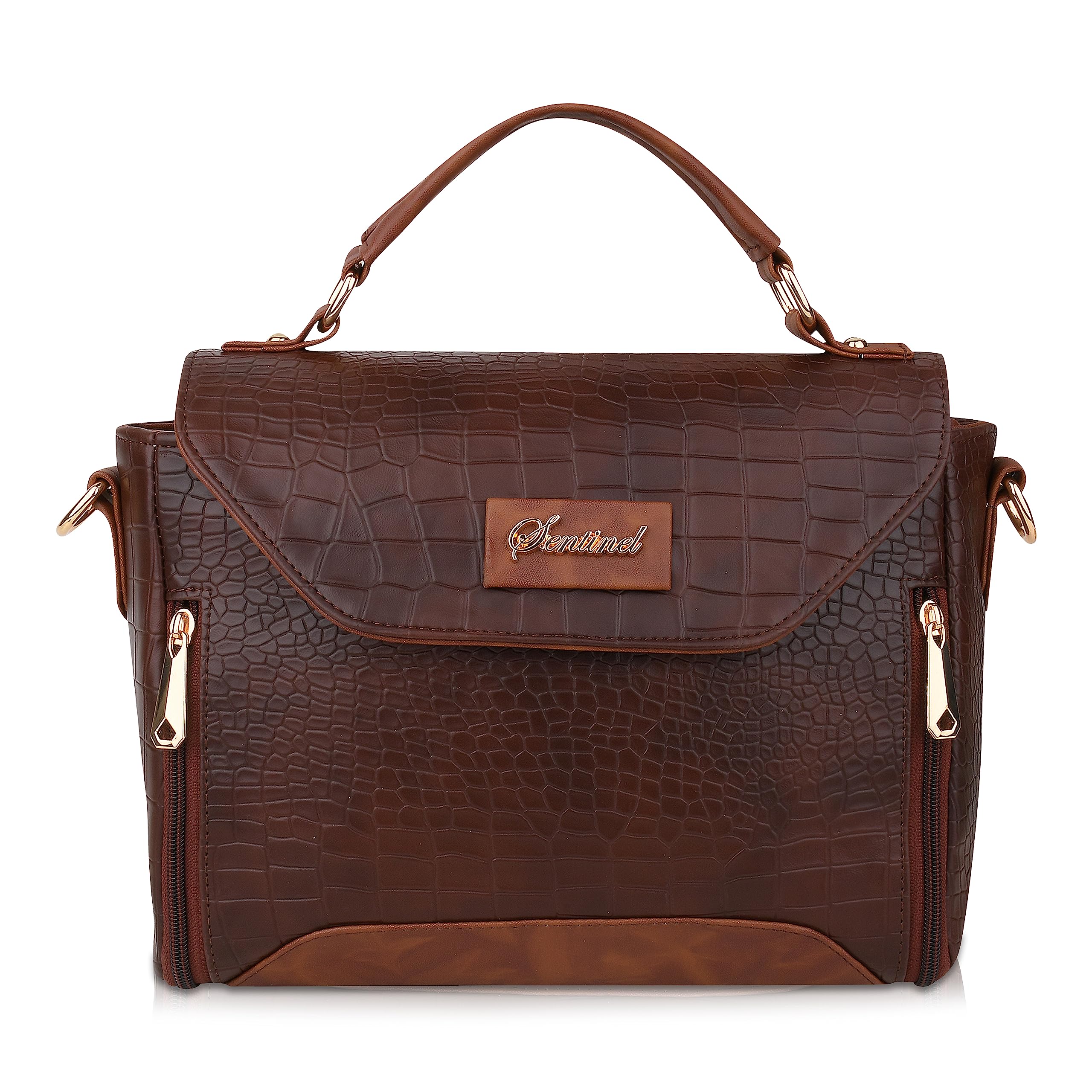 Brown Top Handle Croco Women Sling| Women Sling Bag| Crossbody Sling Bag| Sling Bag for Women| Sling Bag for Girls| Women Shoulder Sling Bag-image-20