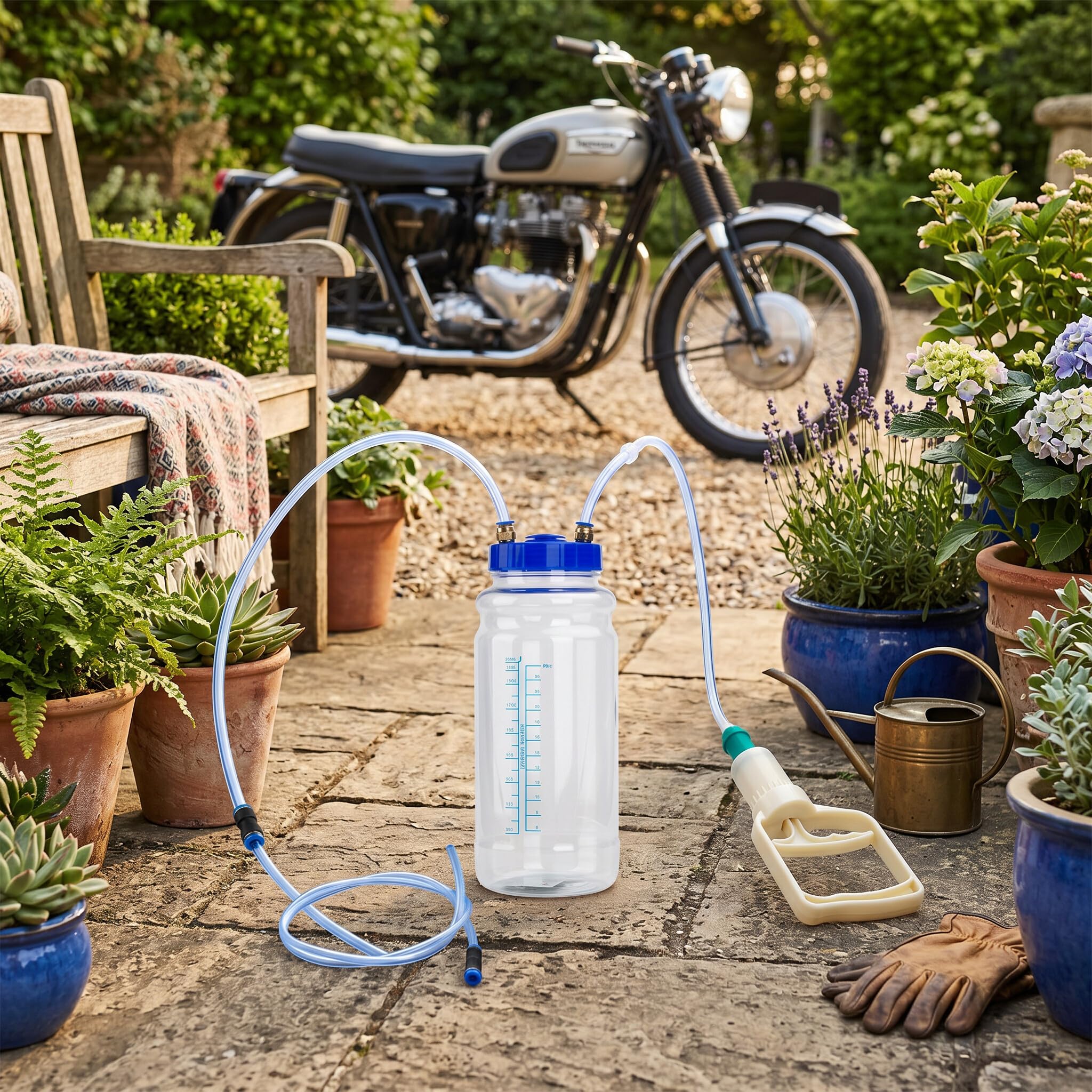 Ejoyous 2L Pompa di 'Olio per Auto, Pompa di Aspirazione 'Olio Manuale, Scambio di Olio sotto Vuoto, capacità 2L, Scala di Calibrazione Esatta per Fai -Te e Costruzione di Bottiglie