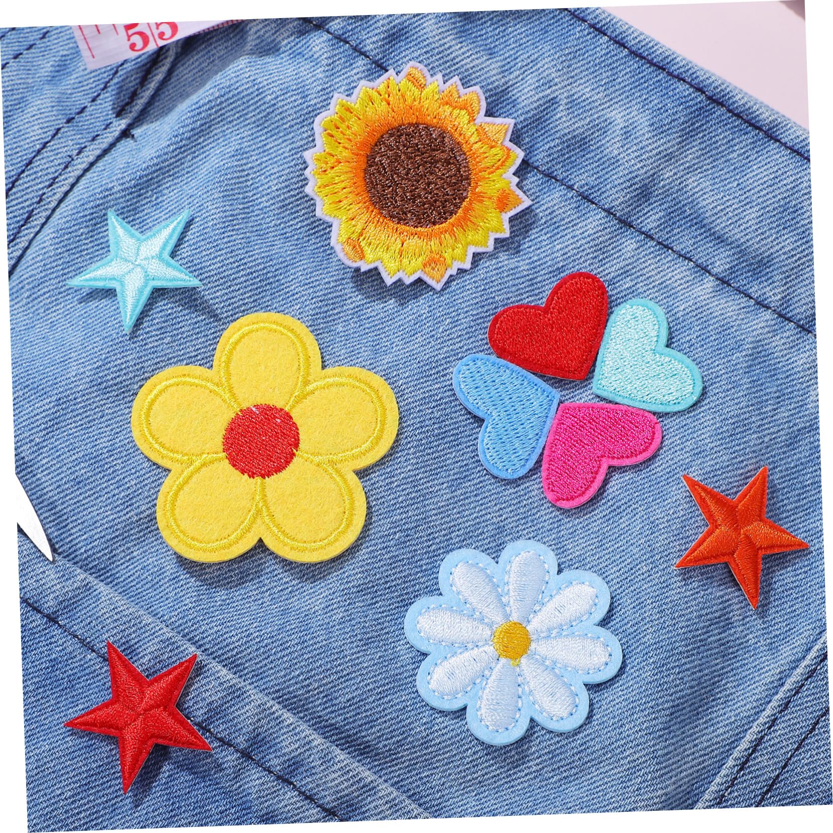 NUOBESTY 284pezzi Toppe Ricamate Patches Termoadesivi Per Riparazioni e Decorazioni Abbigliamento Borse e Applique Per Creatività e