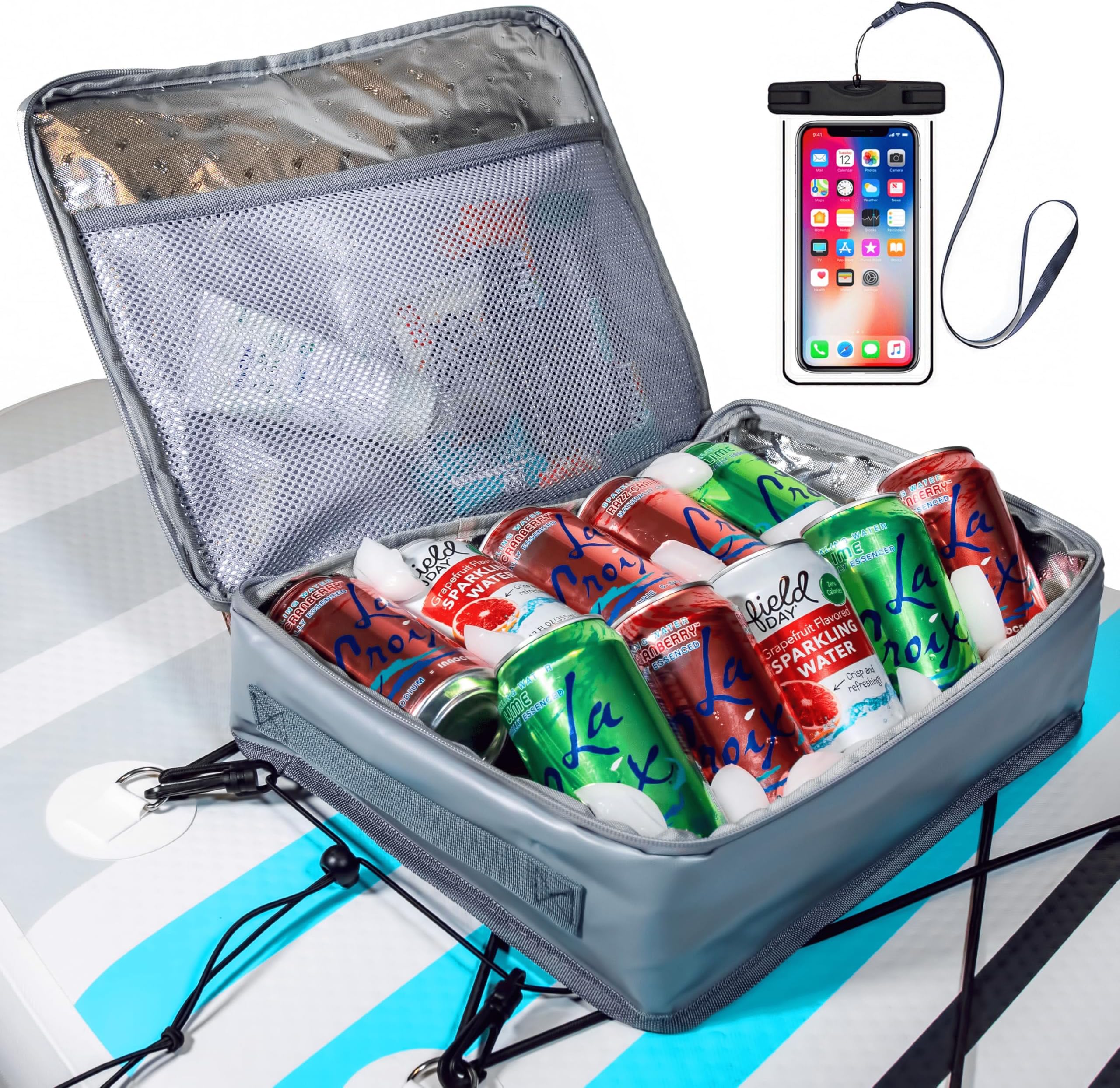 Paddle Board Accessories Cooler with Waterproof Phone Case Essential SUP Accessories for Paddleboarding