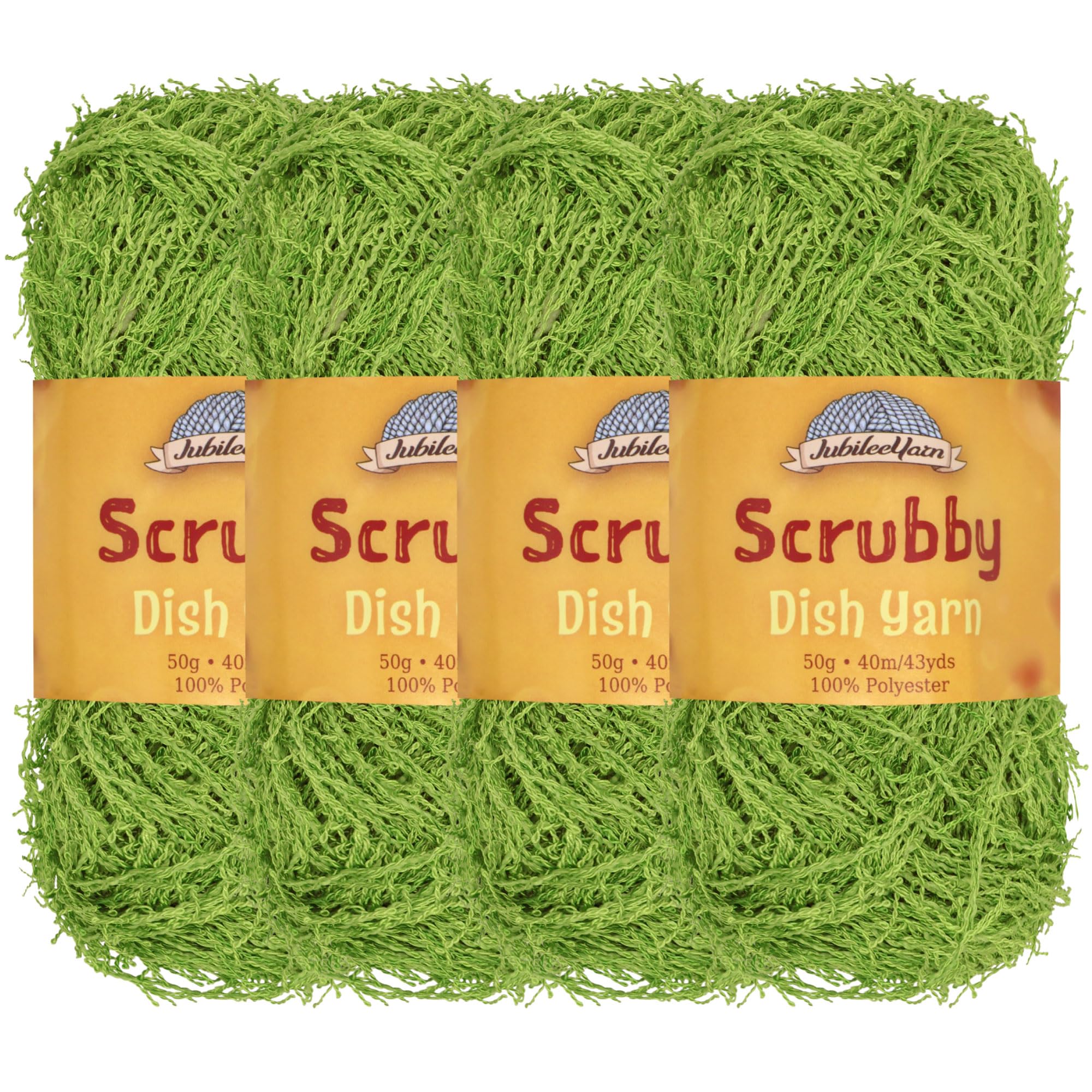 JubileeYarn Scrubby Dish Yarn - Dishcloth Polyester - 50g/Skein - Lime Green - 4 Skeins — image 1
