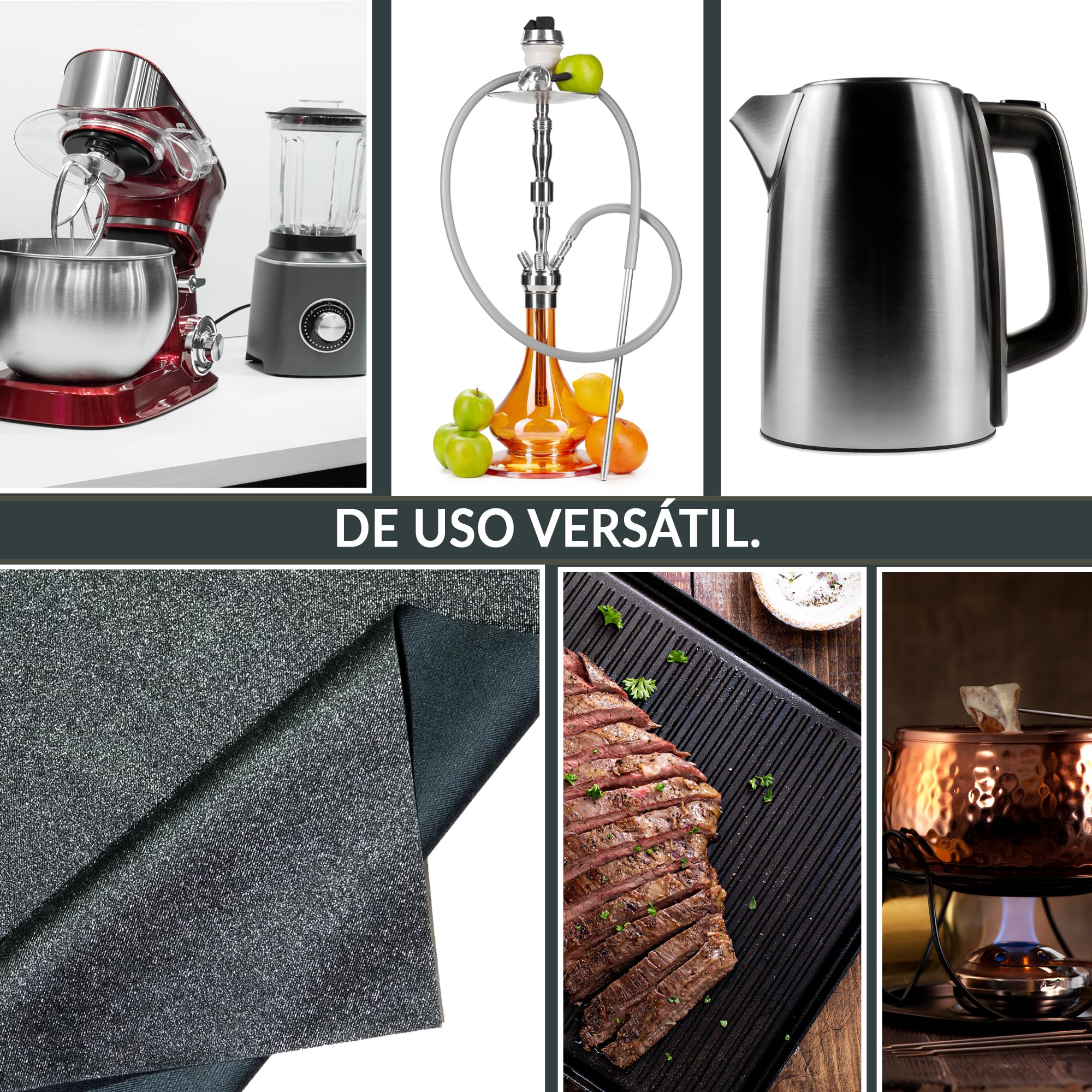 FireMat Feuerfeste Unterlage – Brandschutzunterlage für Elektrogeräte, Kaffeemaschine & Mikrowelle, Kochunterlage für Induktionsherd, rutschfest, (Silk Edition 25x25cm)