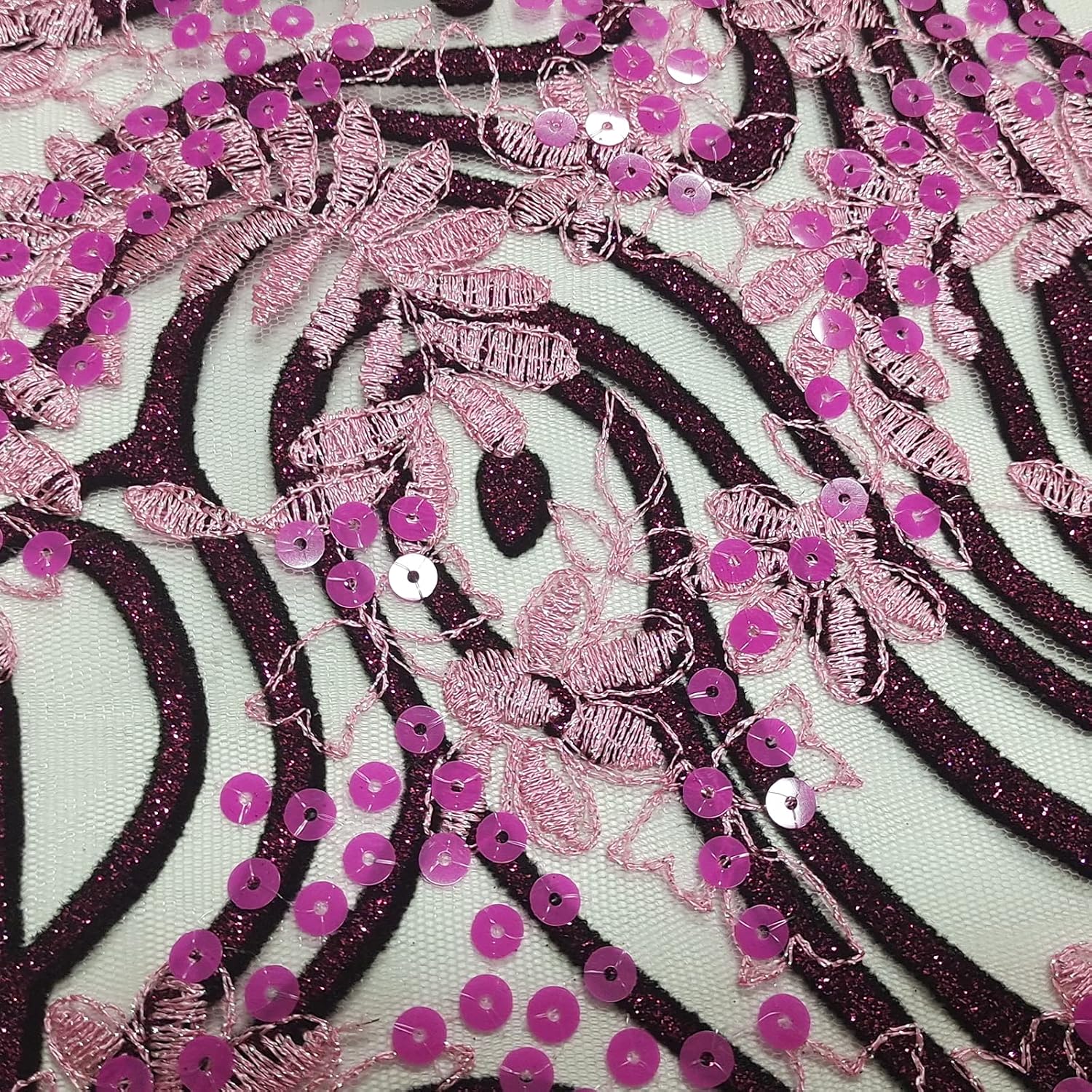 Bestway Sequins Embroidery African Lace Fabric 5 Yards Nigerian Fabric French Tulle Lace for Party Dress Material
