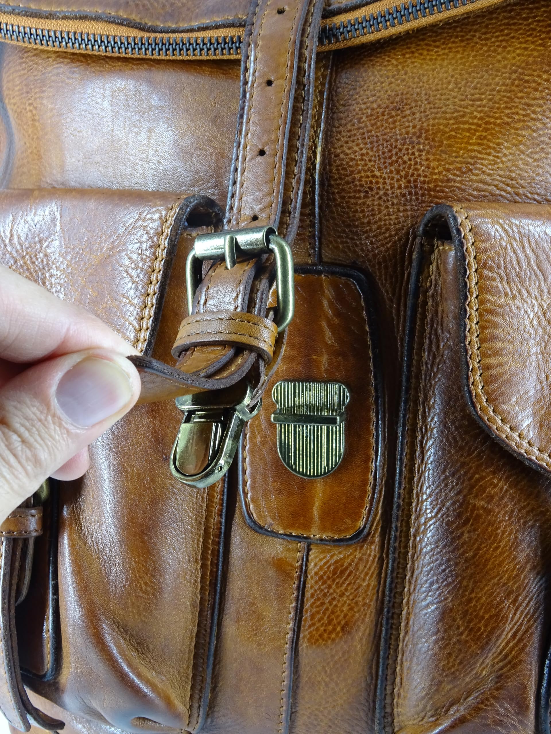Vintage Rucksack, Lederrucksack, XL aus Leder, Fahrradrucksack mit Laptopfach für Damen und Herren - Braun, Hill Burry