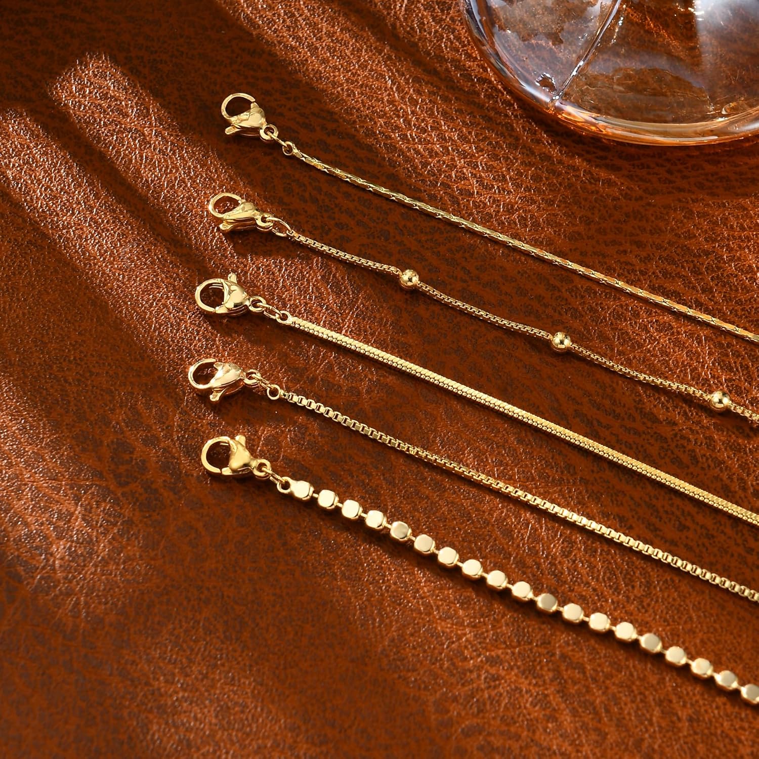 Gold Bracelets for Women, 14K Gold Plated Stackable Bracelet Stack Set Adjustable Charm Paperclip Chain Snake Link Layered Waterproof Jewelry Sets Gifts - Image 6