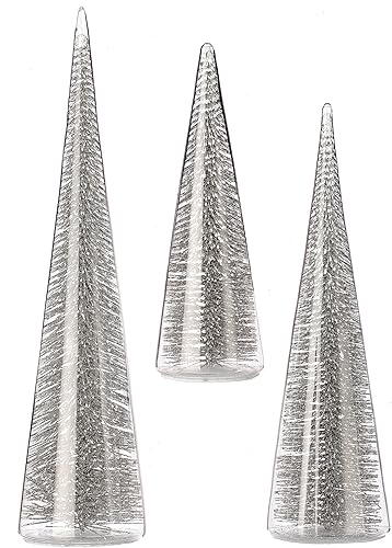 Regency International Cerda de 71113" en árbol de cristal, juego de 3, plata