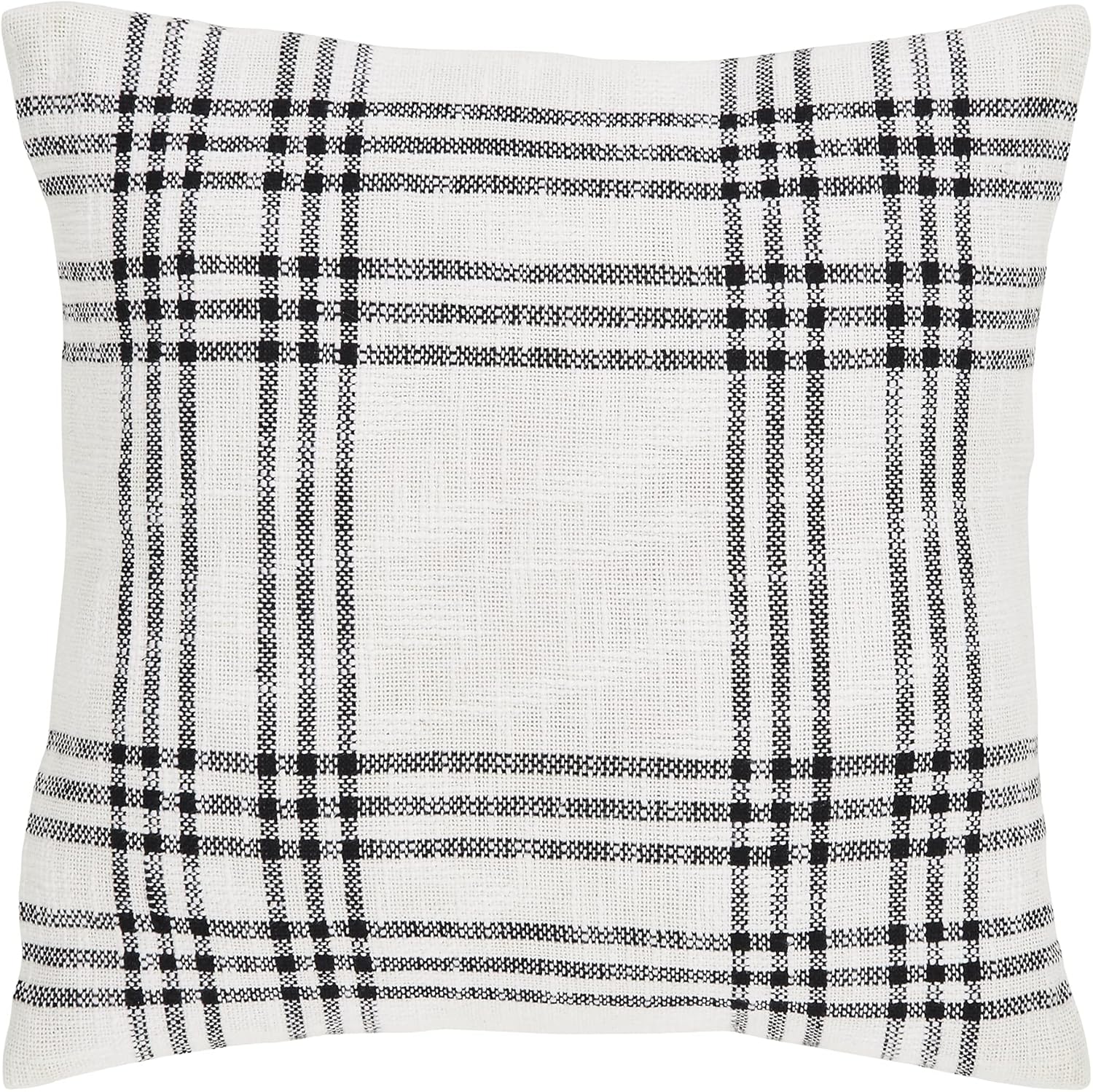 VHC Brands Plaid Pillow, Black, 18x18