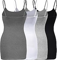 Vista 3 de ShezPretty - Camiseta sin mangas básica para mujer con tirantes tipo espagueti ajustables, 4