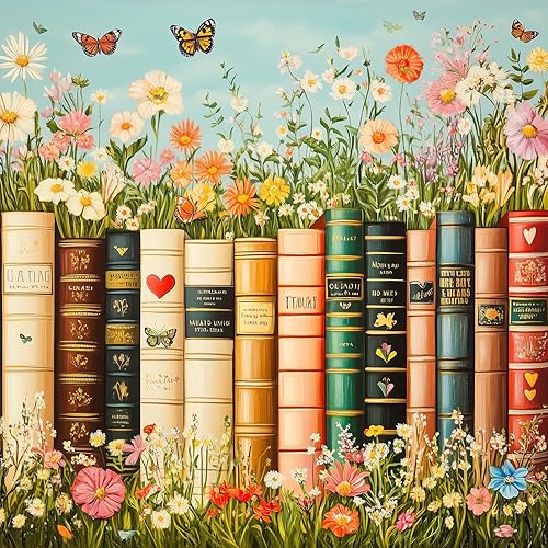 Bgraamiens Rompecabezas vintage de 1000 piezas de libros de flores silvestres  Rompecabezas estético floral de espinas para adultos y adolescentes,