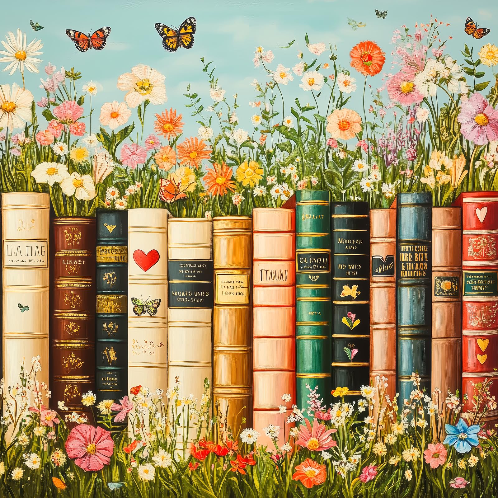 Amazon.com: Bgraamiens Vintage Wildflower Books 1000 Piece Jigsaw