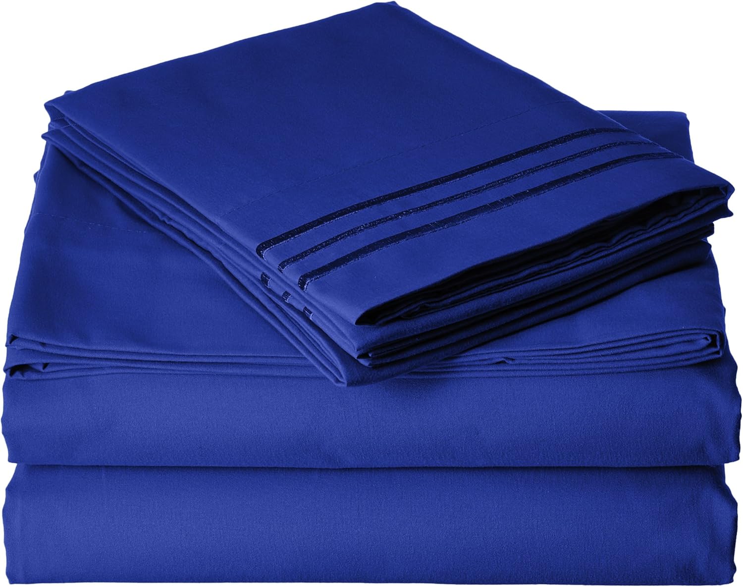 Luxury Silky-Soft 1800 Series Premium Collection - Wrinkle-Free 4-Piece Bed Sheet Set, Deep Pocket up to 16 inch, Queen Royal Blue