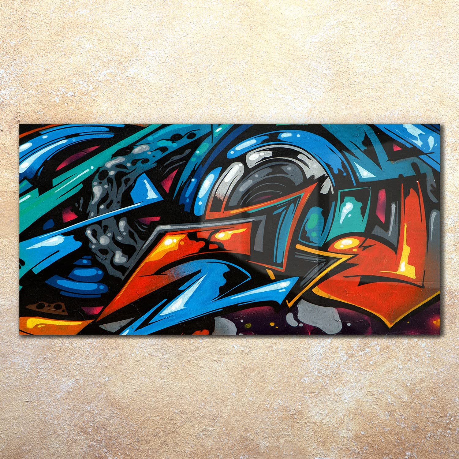 Coloray Pintura acrílica Vidrio Acrílico 140x70cm Cuadro De Pared Sala De Estar Arte Mural - Graffiti de arte artístico