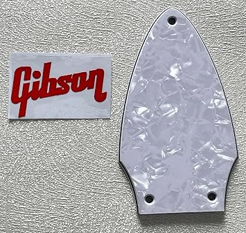 Pick Guard For Compatible Gibson Flying V Truss Rod Cover+logo Decal Style Guitar Pickguard Scratch Plate 4-Ply White PearlRed Logo