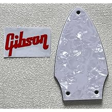 Pick Guard For Compatible Gibson Flying V Truss Rod Cover+logo Decal Style Guitar Pickguard Scratch Plate 4-Ply White PearlRed Logo