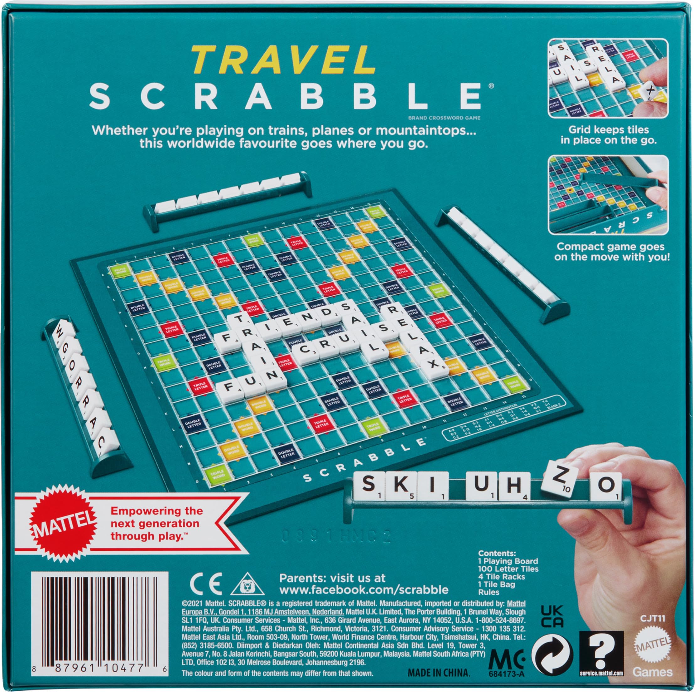 Mattel Games Scrabble Travel, Versione: Inglese, CJT11