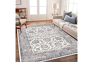 8x10 Medallion Distressed Area Rug