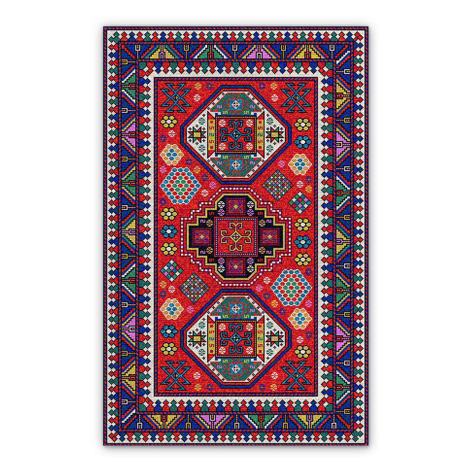 Tapis en vinyle imperméable résistant BirdsEcho motif pixels