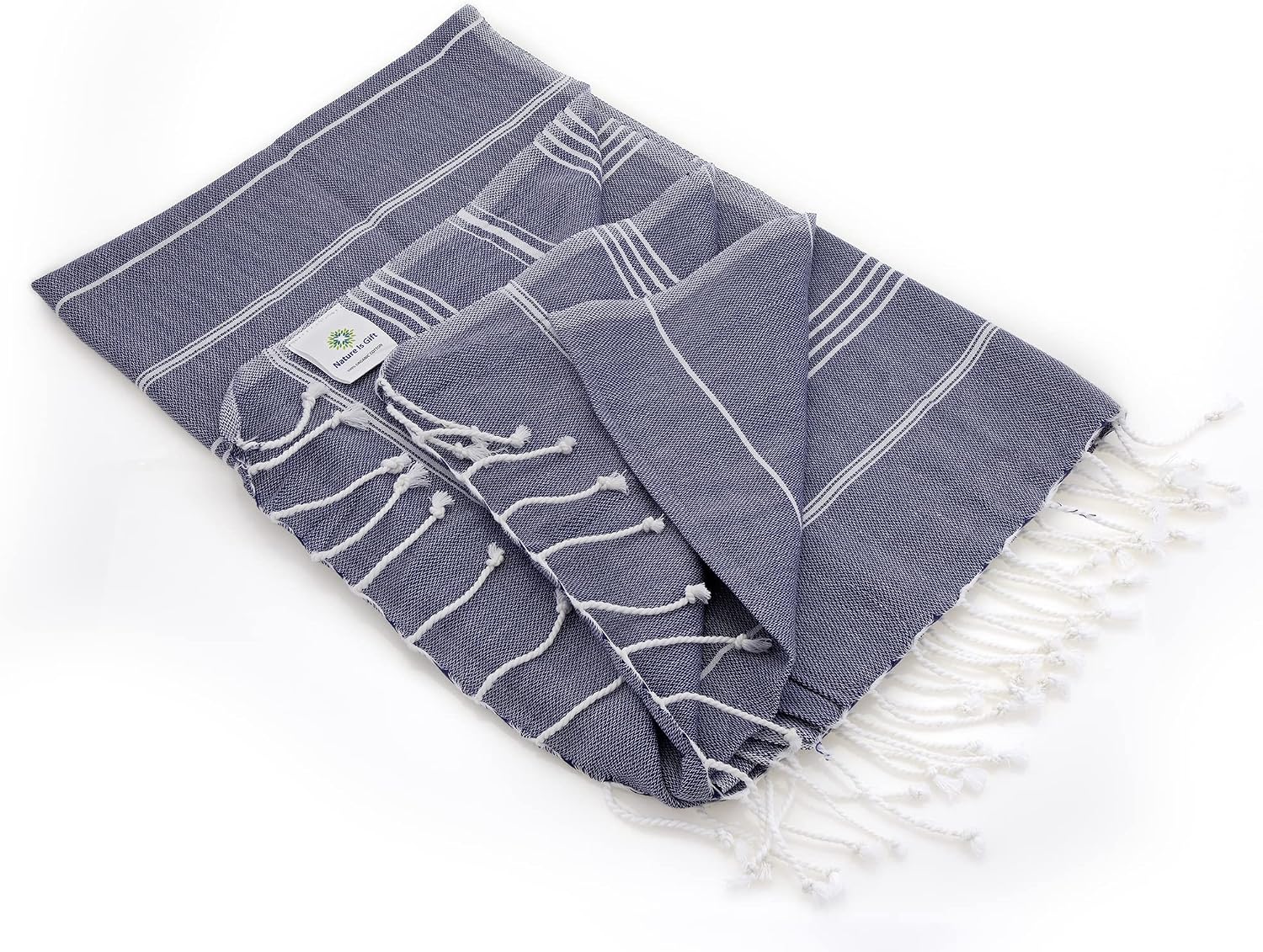 Beach Towel 100% Cotton Turkish Beach Towel Adult 38x70 Inch Pre-washed Absorbent Extra Large|Sand Free Quick Dry BathTowels|Lightweight Blanket|Travel Cruise Camping Spa Gym Yoga Towel|Blue Depths