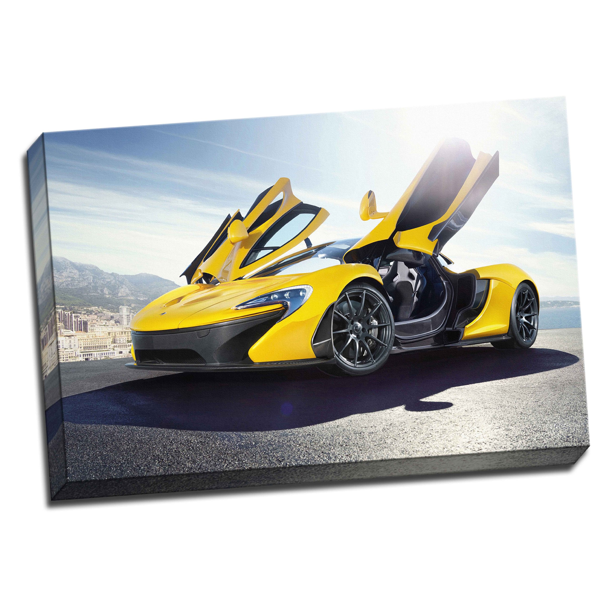 Large Mclaren P1 Framed Canvas Picture Wall Art Print 20x30 Inches A1