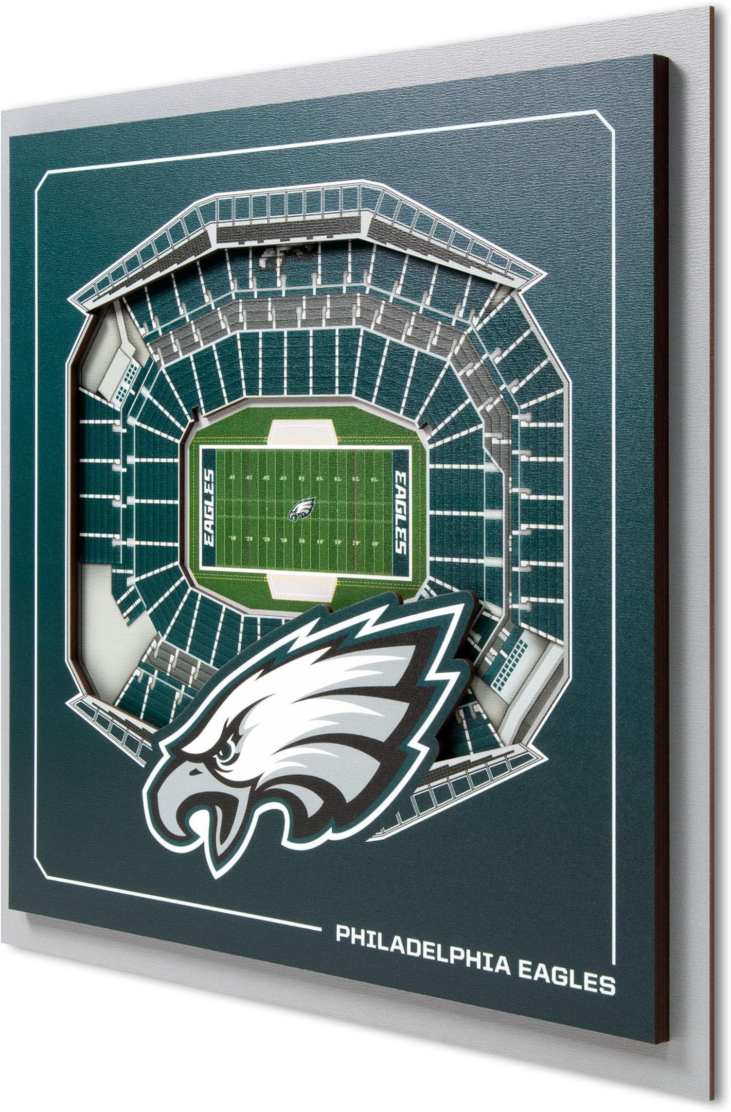 YouTheFan Officially-licensed NFL Stadium Series 3D Wall Art - multi-layer team stadium replica, detailed sports fan gift, indoor decor