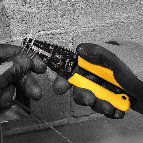 Vista 7 de IDEAL - Pelacables eléctricos 45-120 T-5 T-5 - 10-20 AWG, pelacables amarillos con agujeros de bucle, nariz de alicates, apertura automática