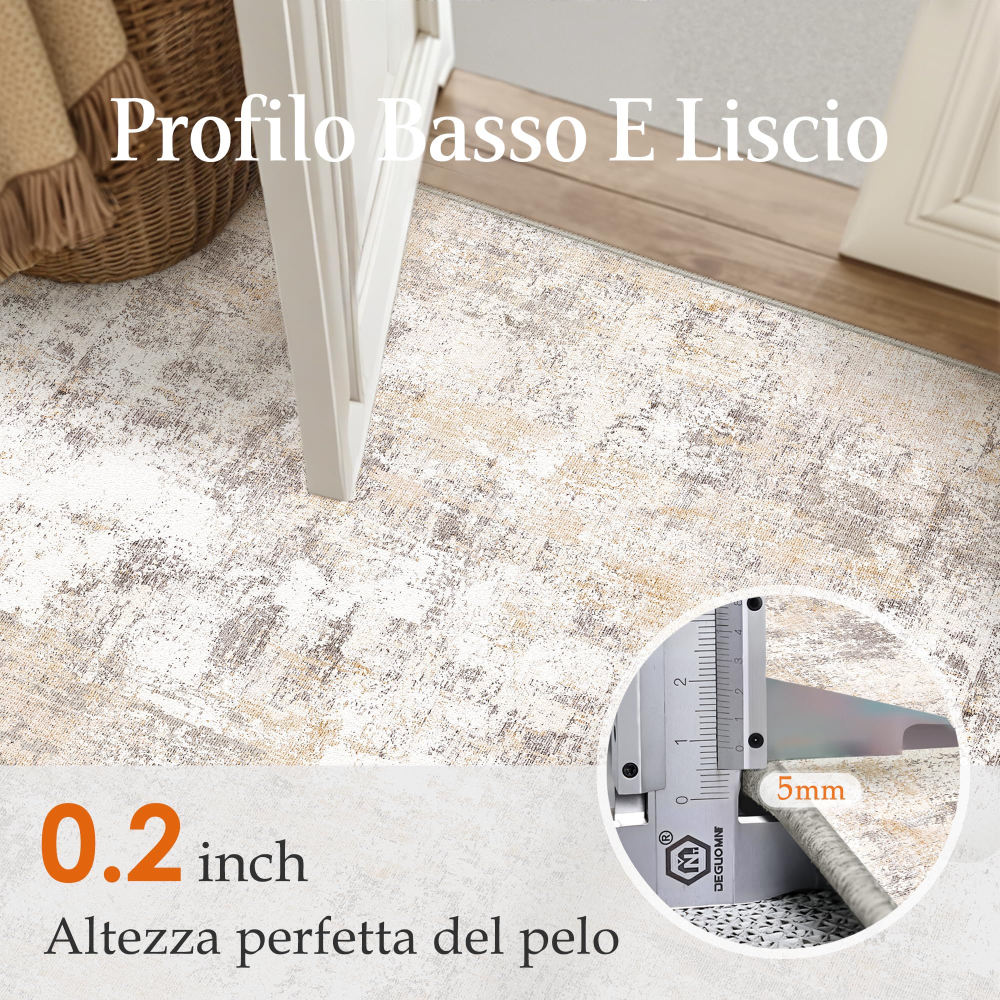 HUGEAR Tappeto Salotto Moderno Beige Grigio Tappeti 300x400cm Lavabile in Lavatrice Antiscivolo Astratto Naturale Grande Carpet Cameretta Scendiletto Camera da Letto Ufficio Pelo Corto