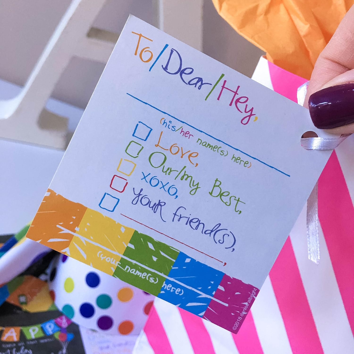 Denise Albright Greeting Cards for All Occasions | 48-piece Boxed Card Set Includes Greeting Cards, Gift Tags & Gift Stickers (Checkbox Card-for-All-Occasions)