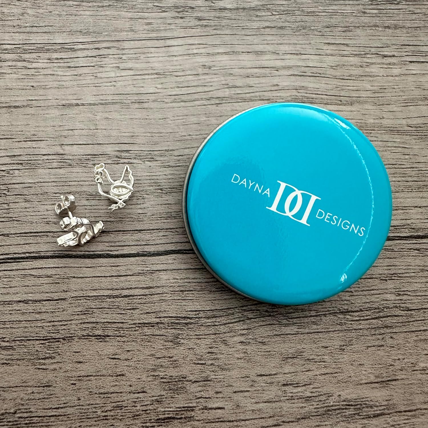 Chicken Post Earrings - Platinum over 925 Solid Sterling Silver, Studs, Mini Hen Charm, Hypoallergenic Jewelry gifts for Animal Lovers and Women by Dayna Designs