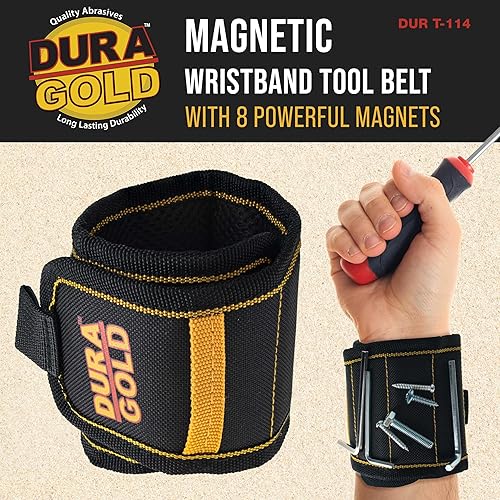 Miniatura 2 de Dura-Gold Cinturón de herramientas magnético para pulsera, correa de muñeca de nailon, potentes imanes para sujetar sujetadores, tornillos, clavos,