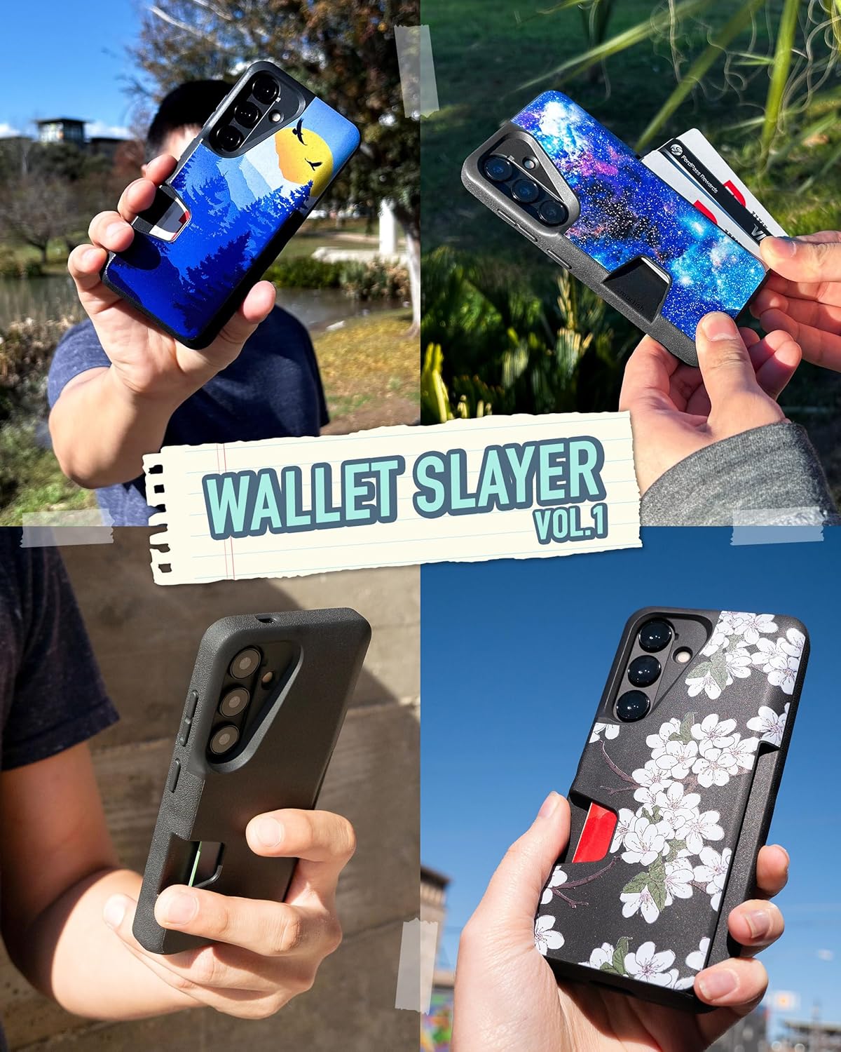 Smartish® Galaxy S24 Wallet Case - Wallet Slayer Vol. 1 [Slim + Protective] Credit Card Holder - Drop Tested Hidden Card Slot Cover Compatible with Samsung Galaxy S24 - Soo Serene