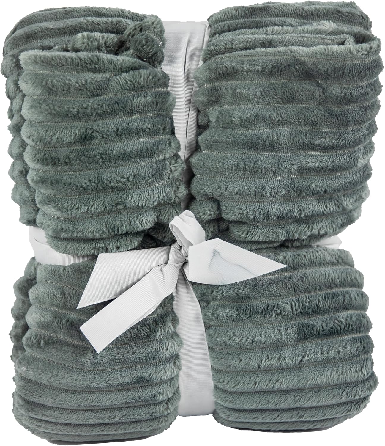 Luxury Modern Fleece Solid Striped Design Throw Blanket (Off White/Cream, Light Gray, Dark Gray Turquoise) Soft Plush Blanket 59 x 78 inches (Dark Gray Turquoise), STFL574901