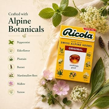 Ricola The Original Sugar Free Swiss Herbal Sweets 45g (Pack of 3)