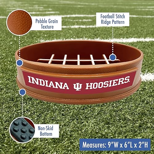 Miniatura 272 de NCAA Super-Bowl Iowa Hawkeyes - Cuenco para perros de alimentación lenta con diseño de fútbol para una digestión saludable. Cuenco antideslizante