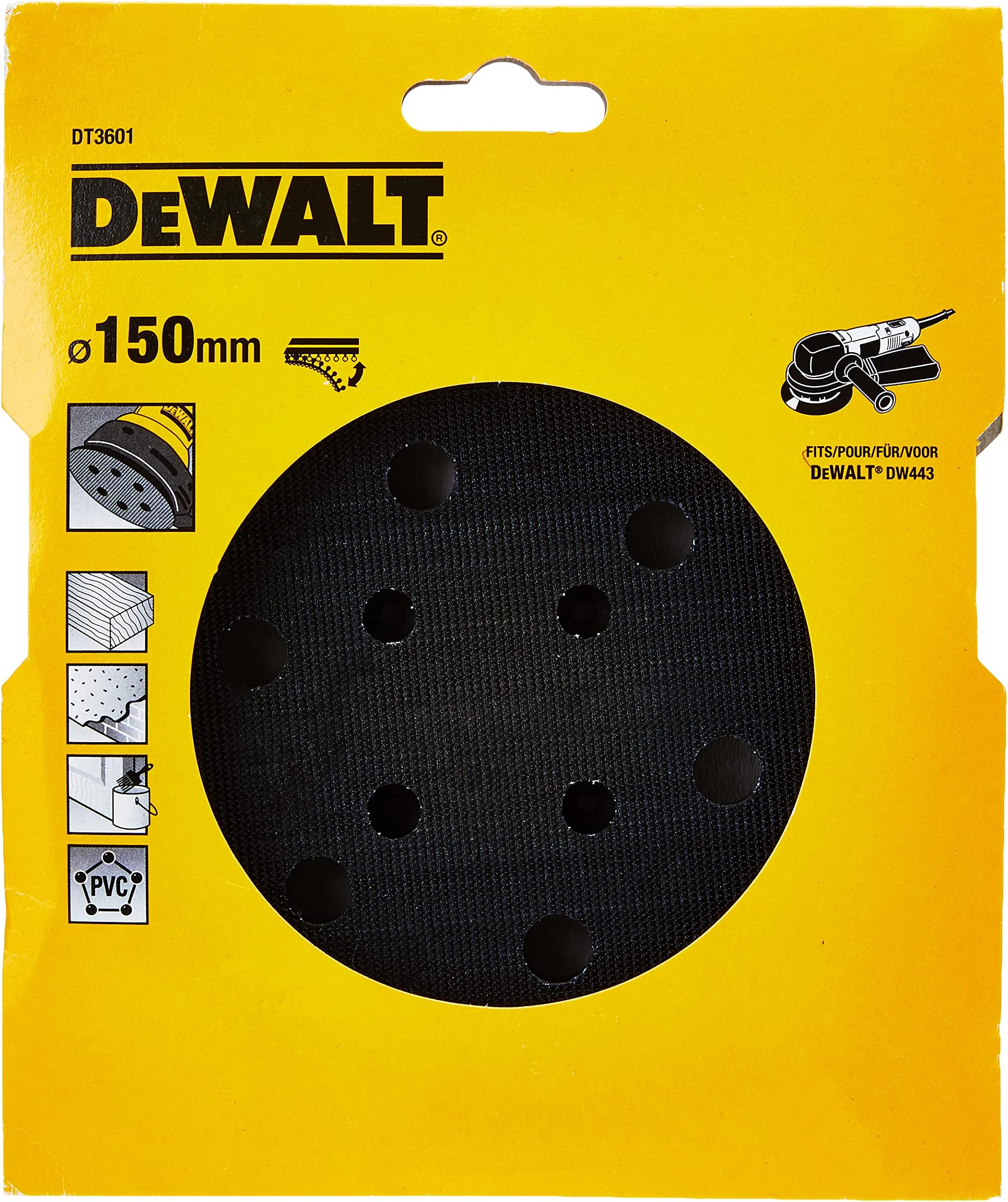 Dewalt DT3601-QZ Backing PAD 150MM for DW443 Sander, 150 mm