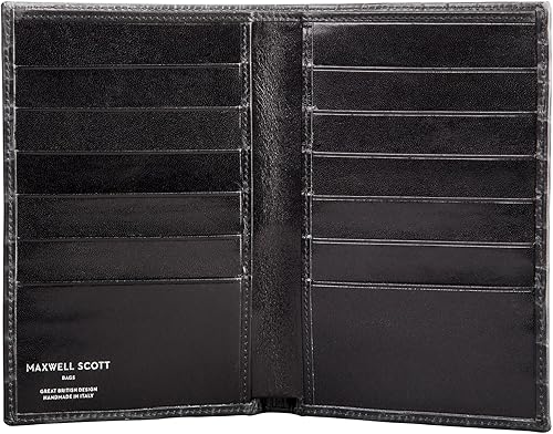 Miniatura 2 de Maxwell Scott - Cartera de piel de lujo para hombre diseño de cocodrilo Pianillo hecho a mano en Italia negro Black Croco Moderno
