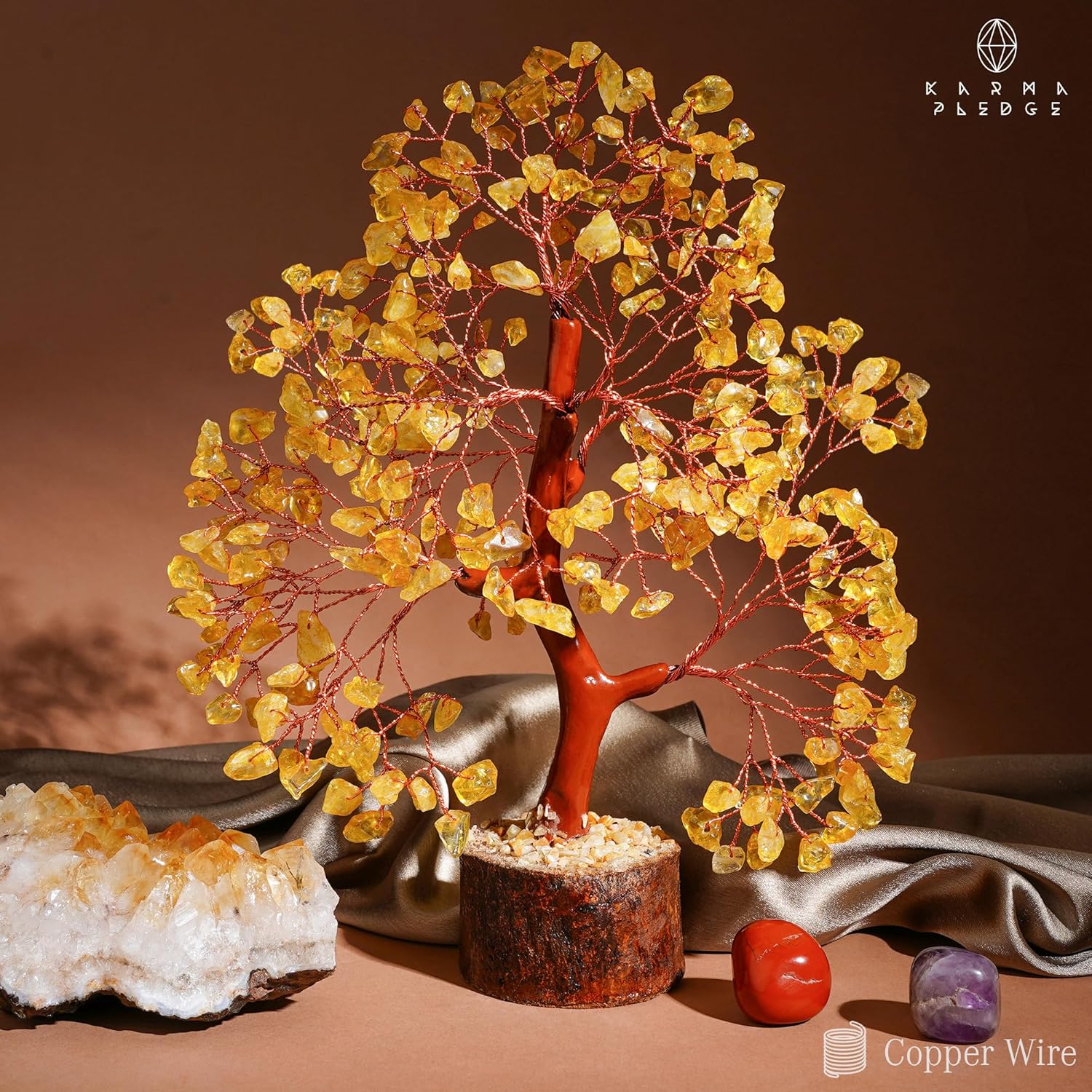 Crystal Tree of Life Birthday Gifts for Women, Men, Friends, Handmade Home Decor, Office, Room Decoration, Citrin Healing Crystal Chakra Tree for Money, Positivity, Good Luck Gifts for Her, Mom & Dad - Image 5