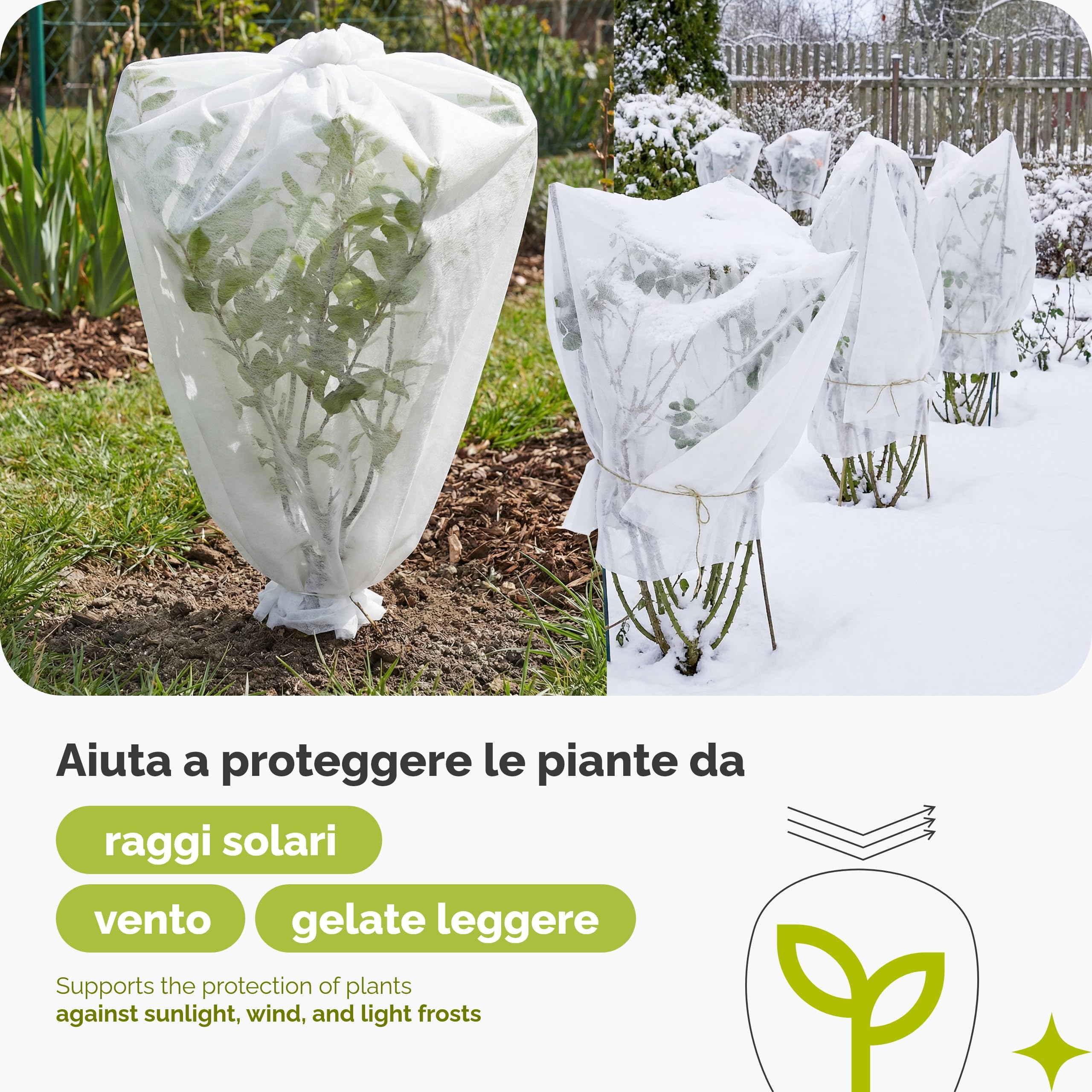Garronda Tessuto Non Tessuto per Piante 17 g/m² 1,6 m x 250 m GD-0175 | Bianco Telo TNT traspirante e permeabile, leggero per coprire colture, semine, aiuole e piante giovani dal freddo