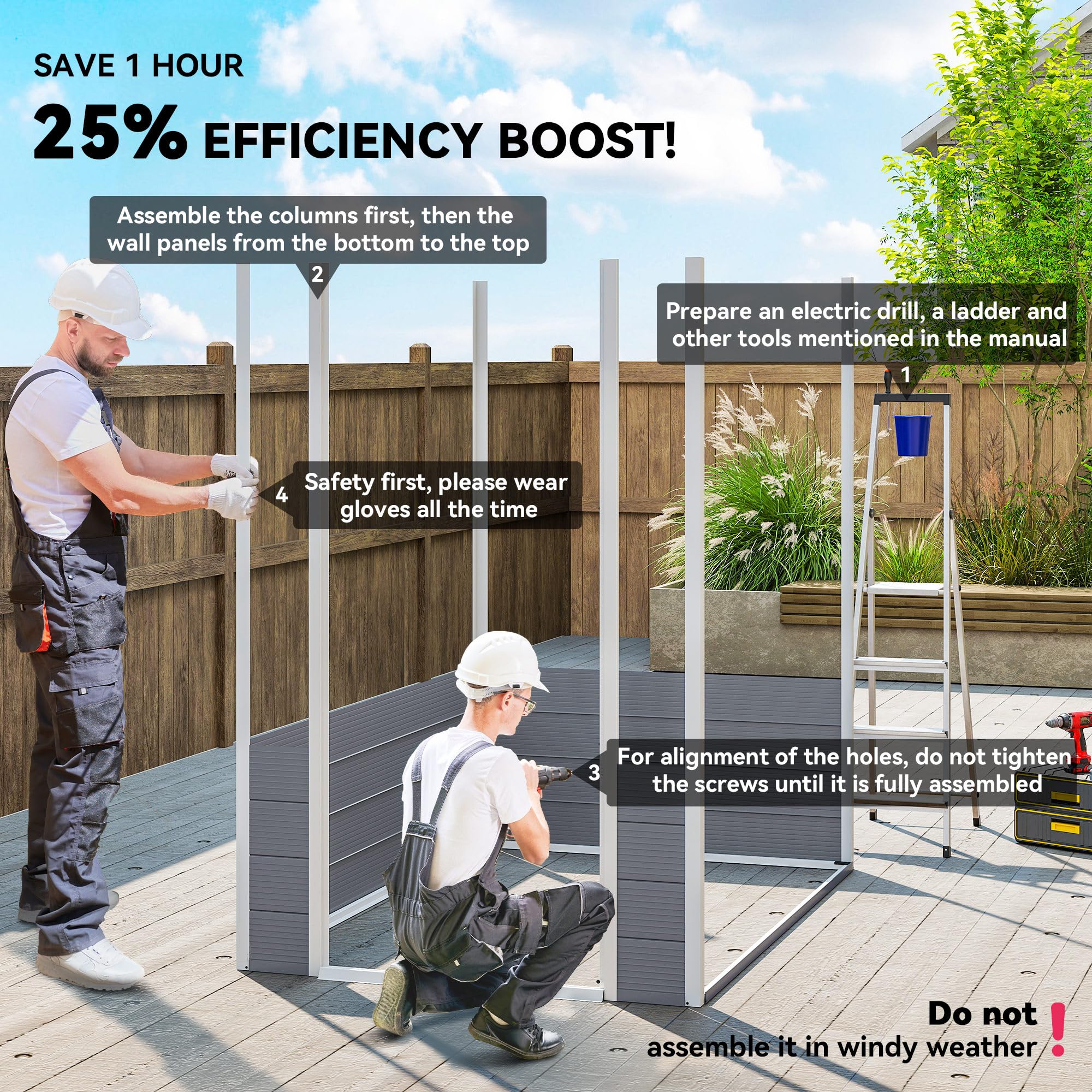Outsunny 4.5' x 6' Garden Storage Shed with Latched Door and Air
