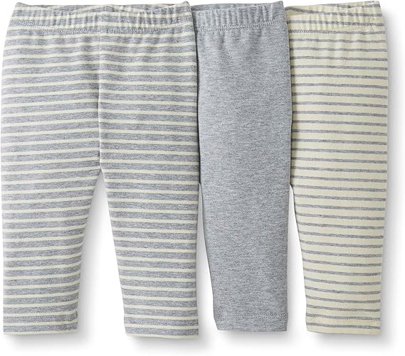 Moon and Back by Hanna Andersson Baby Girls' Organic Cotton Legging, Pack of 3