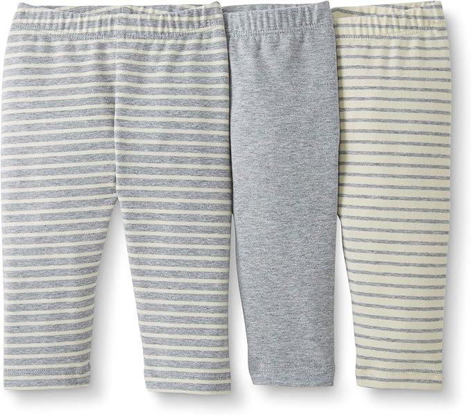 Moon and Back by Hanna Andersson Baby Girls' Organic Cotton Legging, Pack of 3