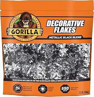 Gorilla Garage Floor Coating Decorative Flakes – Metallic Black Blend – ...