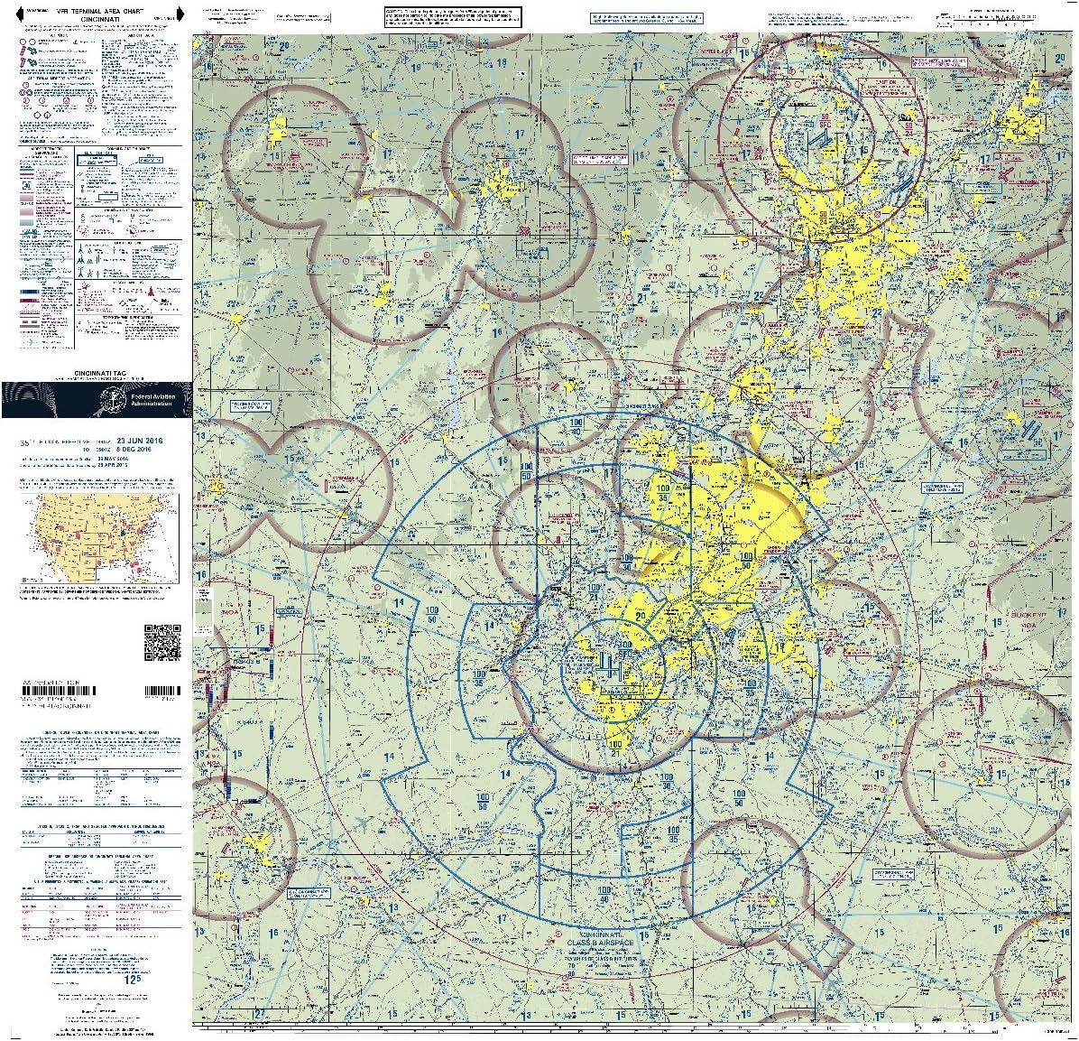 FAA Chart: VFR TAC CINCINNATI TCIN (Current Edition)