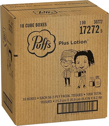 Miniatura 11 de Puffs Plus Loción Facial Tissue, 18 Cubos, 56 Tejidos por Caja