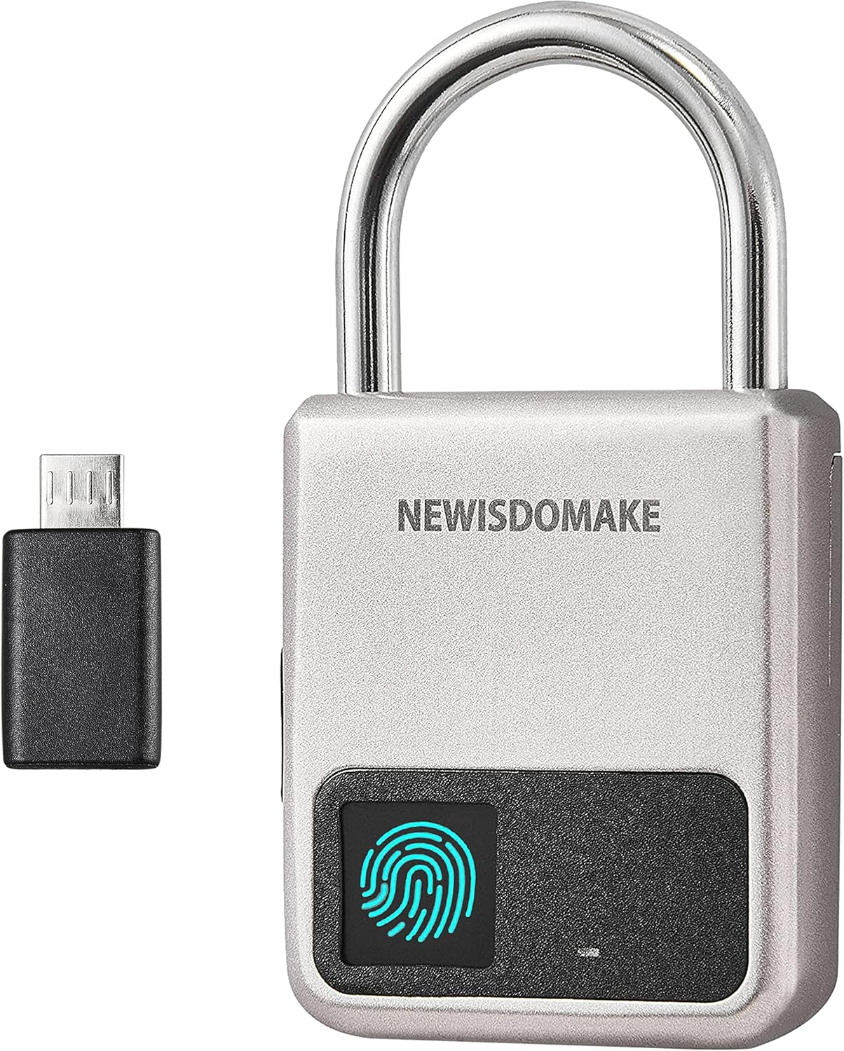 Fingerprint Padlock, Sensible Padlock with USB Charging Assist, Fingerprint Lock, Biometric Lock Appropriate for Baggage, Bookcase, Suitcase, Backpack, Bike, Faculty Locker, Fitness center Locker Lock(Gold)