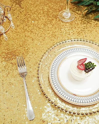 Miniatura 8 de Eternal Beauty Mantel dorado rectangular de lentejuelas de 50 x 80 pulgadas para San Valentín, tartas, postres, exposiciones, fiestas, eventos de
