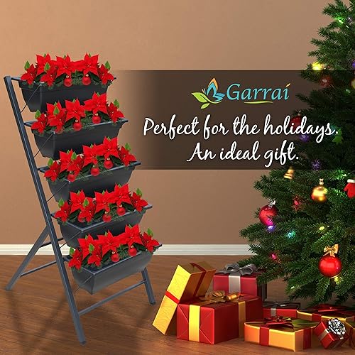 Miniatura 4 de Jardinera vertical. Caja de metal resistente con cinco (5) niveles con contenedores extraíbles. Mide 3 3/4 pies de altura. Plantas, flores, hierbas,