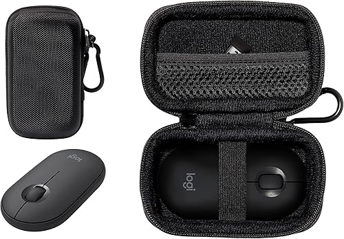 alltravel Funda para mouse inalámbrico Logitech Pebble, bolsillo de malla para cable y unidad flash