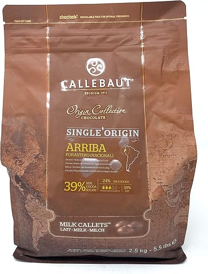 Callebaut 39 Arriba Single Origin Milk Chocolate Couverture Callets 2 5kg Amazon Co Uk Grocery